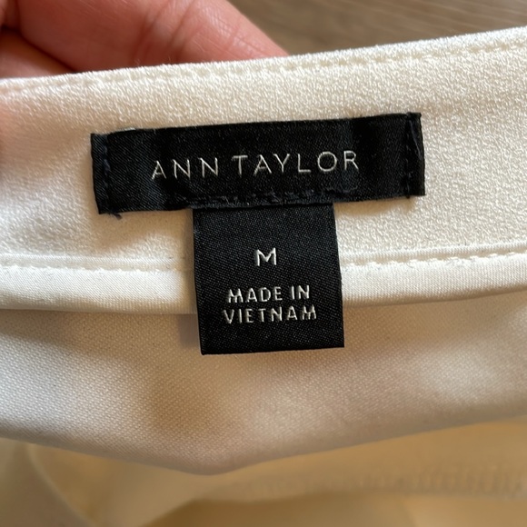 Ann Taylor White Peplum Top (Small) - Picture 3 of 3